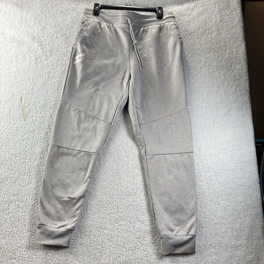 Hurley Mens Fleece Jogger Pants Size L Gray Slim Fit Stretch